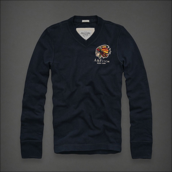 Abercrombie Fitch Hombres cuello en V Largo Remera AF5988